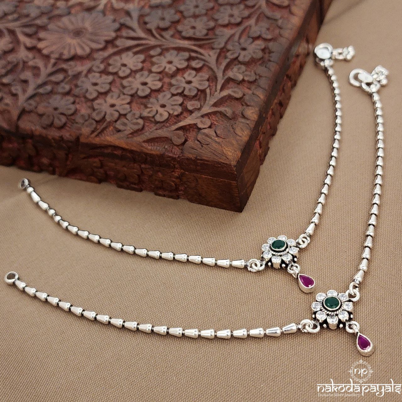 Multicolor Floral Anklets (A6798)