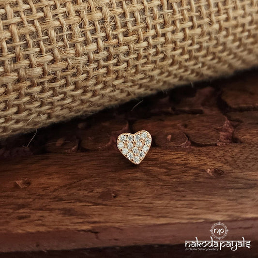 Shiny Heart Rose Gold Nosepin(Np770)