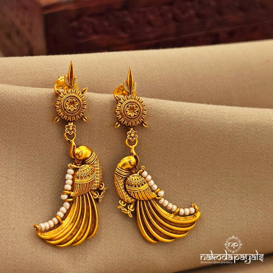 Pearl Peacock Earrings (Ge10786)