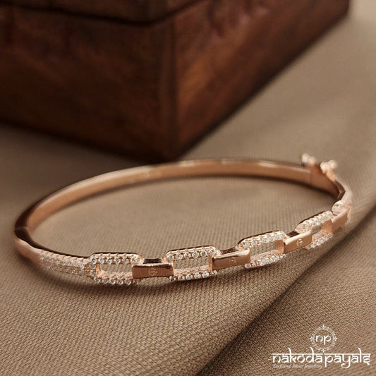 Rose Gold Rectangular CZ Kada (St3761)