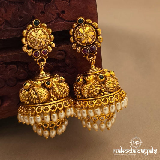 Kemp Pearl Jhumka (Ge10905)