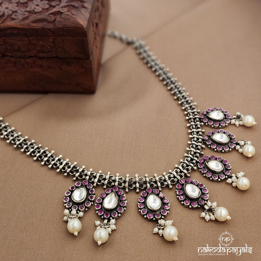 Unique Pink Dotted Neckpiece (N11283)