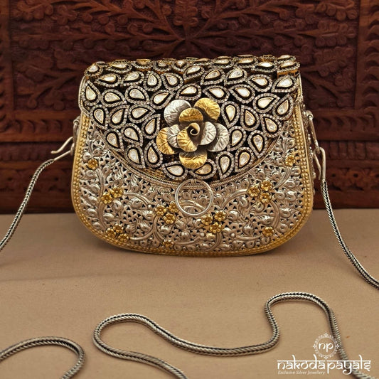 Moissanite Rose Dual Tone Purse (Esa347)