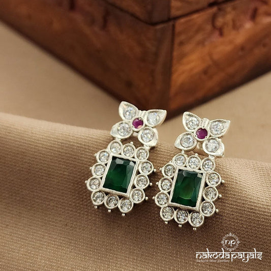 Rectangular Green Studs (S3741)