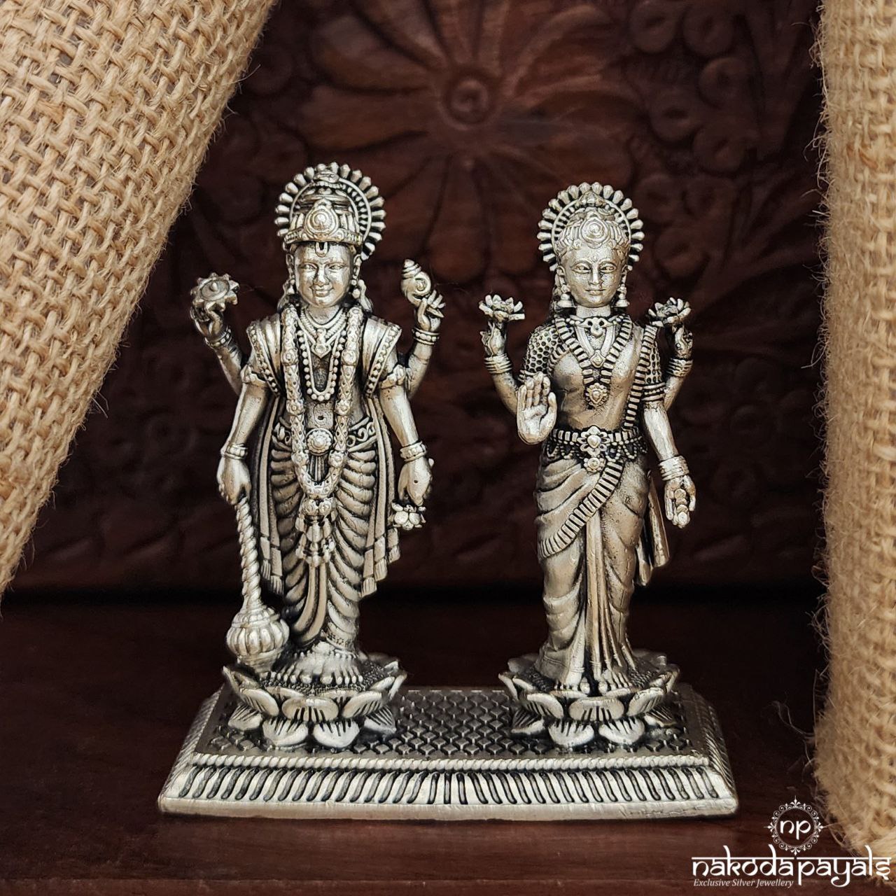 Lotus Vishnu & Lakshmi Idol (Aa1730-31)