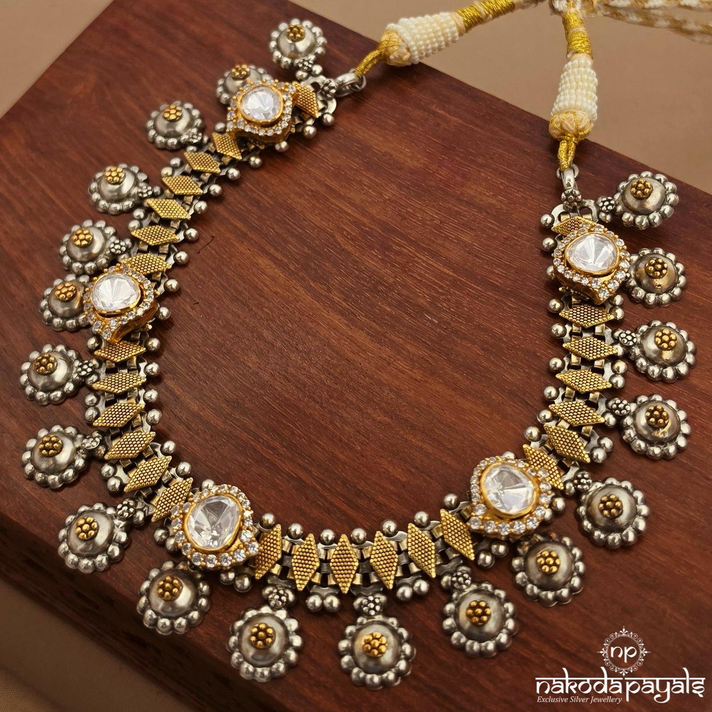 Elegant Moissanite Dual Tone Neckpiece (N11920)