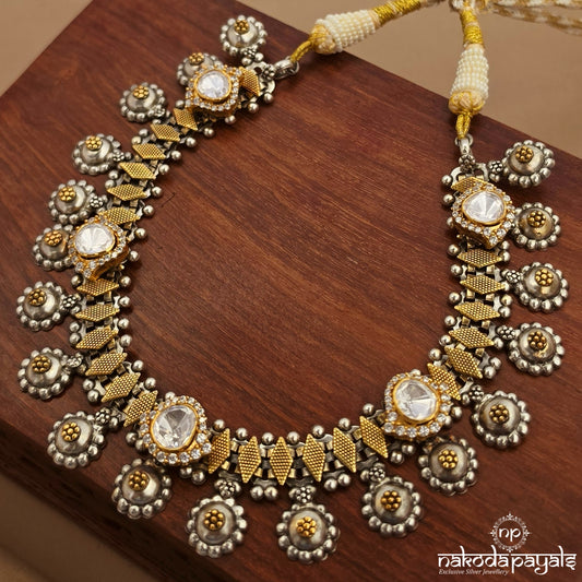 Elegant Moissanite Dual Tone Neckpiece (N11920)