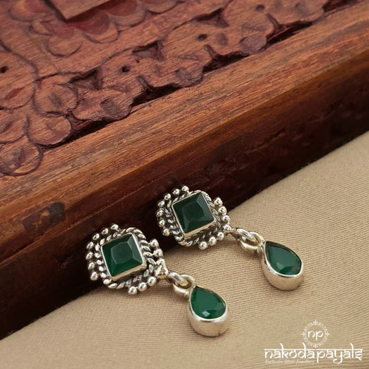 Squarish Green Studs (S4070)