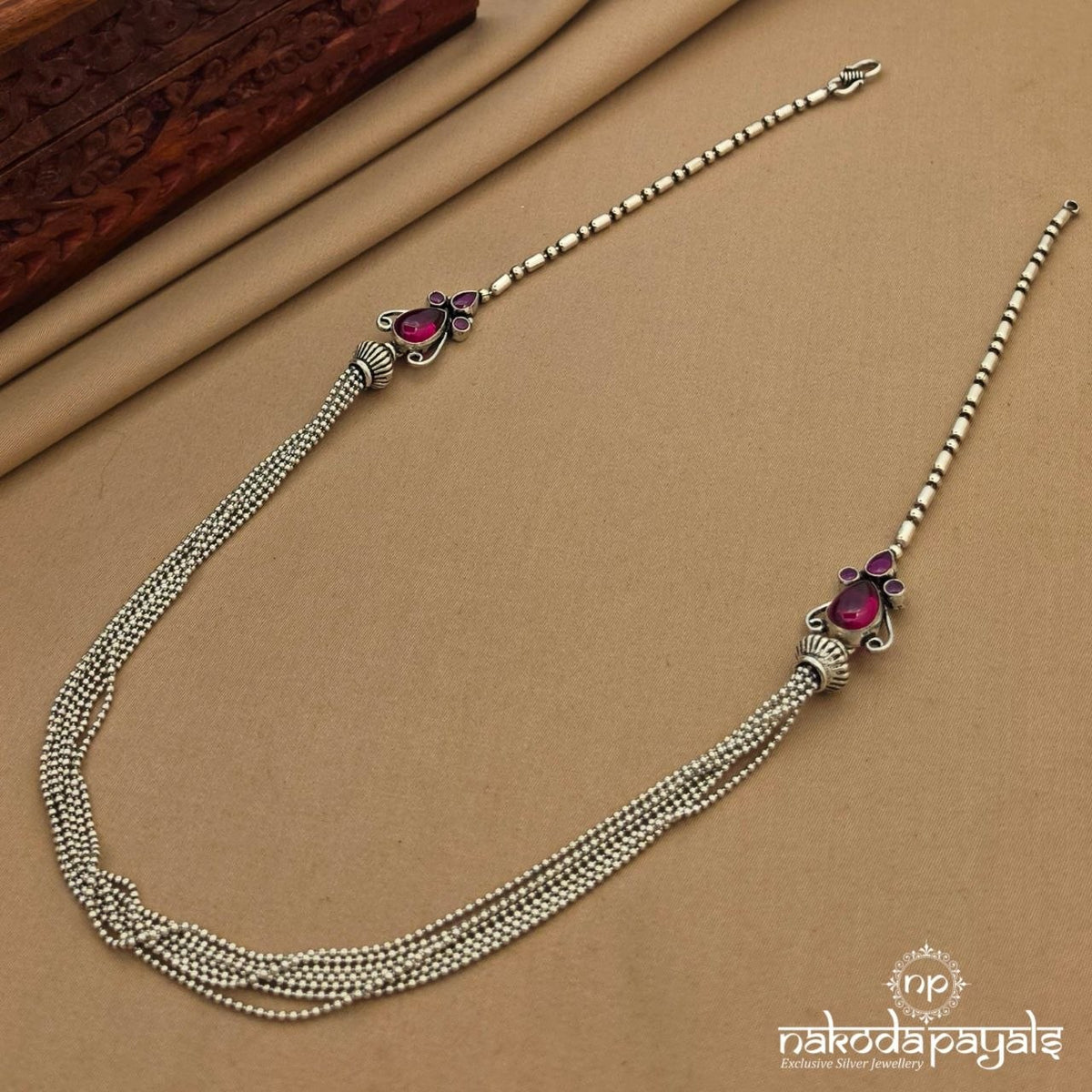 Seven Layer Pink Drop Neckpiece (N12176)