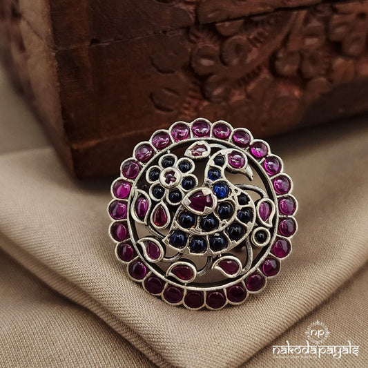 Elegant Pink Peacock Finger Ring (F2728)