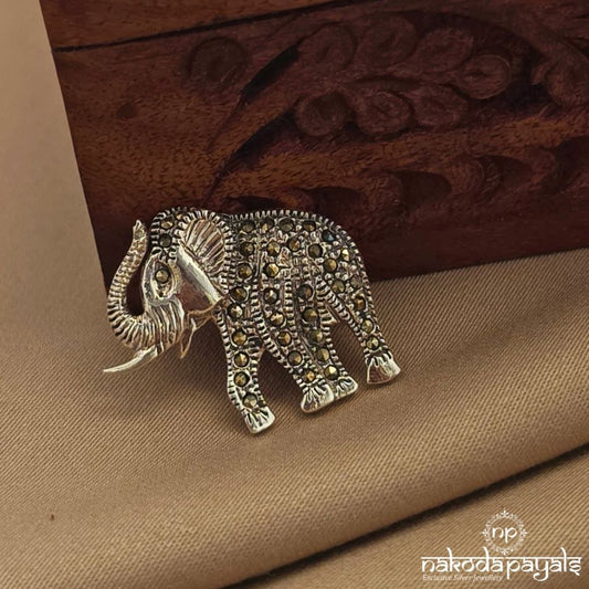 Elephant Marcasite Brooch (St4027)