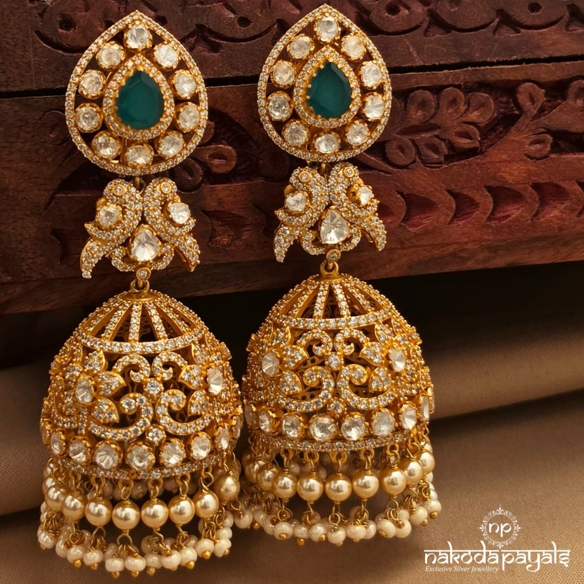 Stunning Moissanite Jhumka (Ge11414)