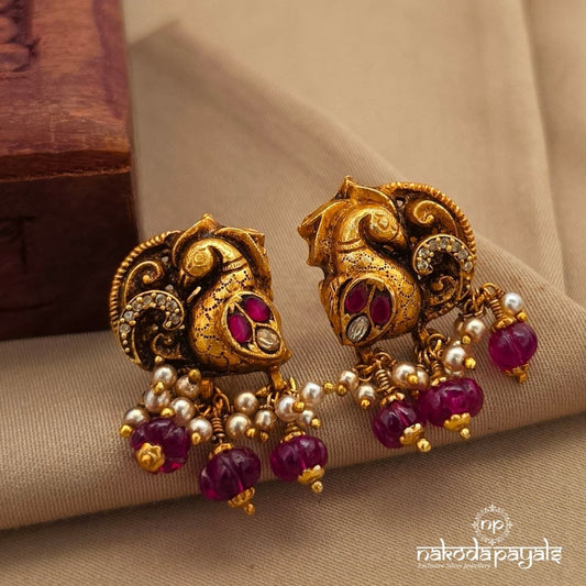 Pink Drop  Kundan Studs (Ge10544)