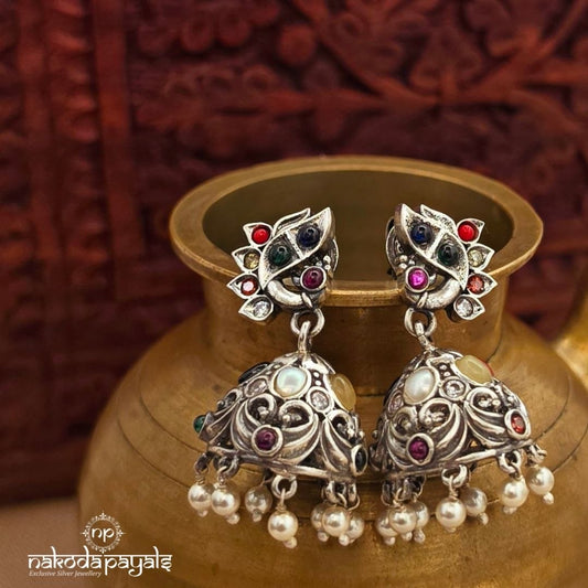 Navaratna Peacock Jhumka (J1606)