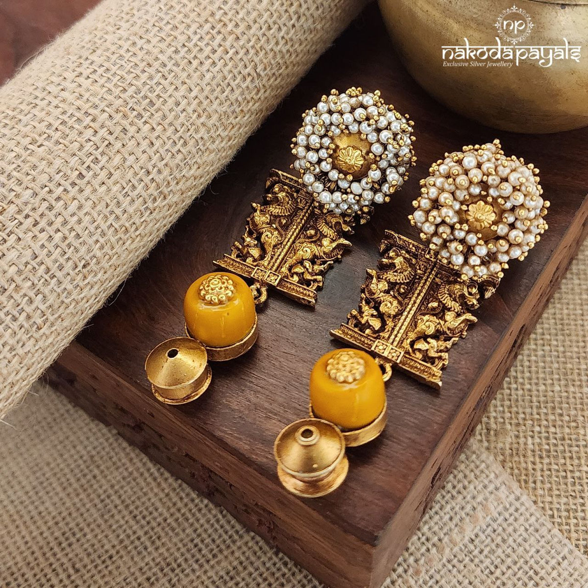 Elephant Sunset Coral Earrings (Ge8623)