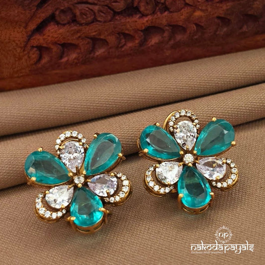 Floral Green Studs (Ge10471)