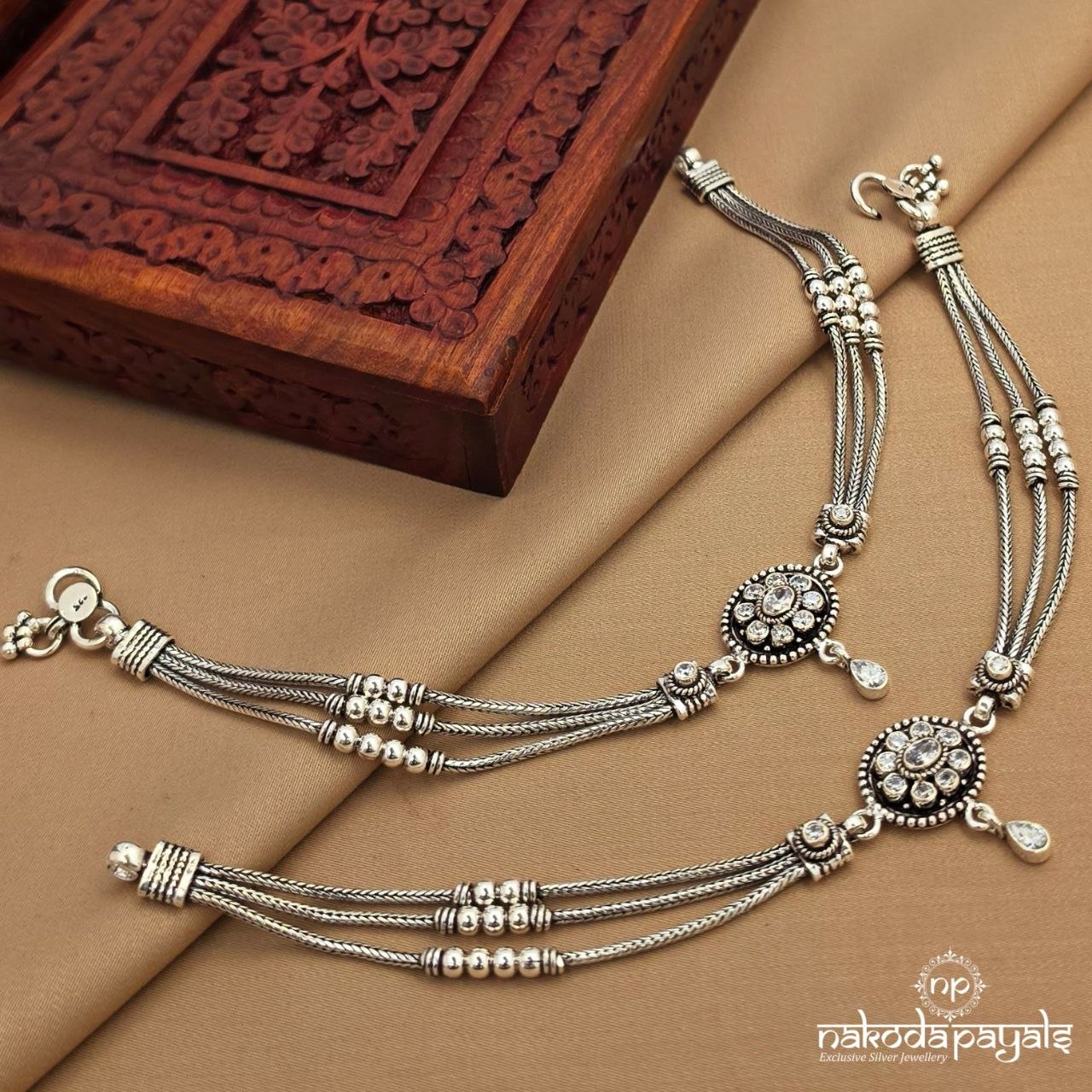 Trendy Triple Chain Anklets (A6889)