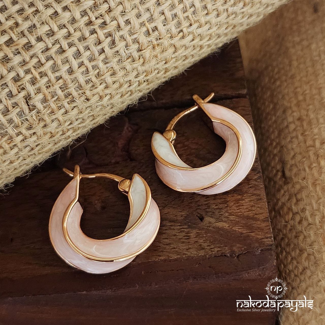 Pinkish Enamel Earrings (St3055)