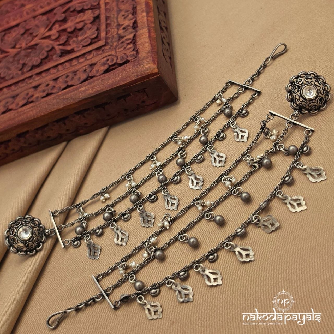 White Ball Drop Stud With Maati (M0463)