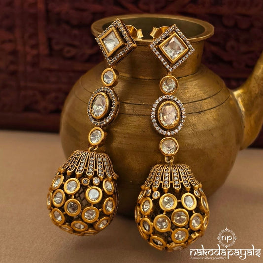 One Of A Kind Moissanite Jhumka (Ge10518)