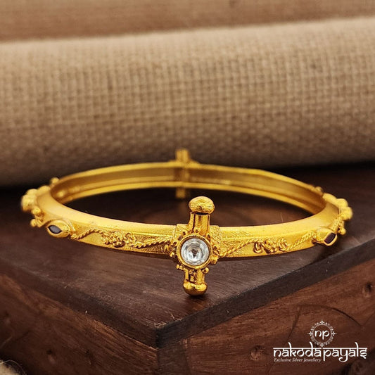 White Traditional Screw Kada (Gk3013)