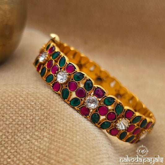 Gorgeous Kundan Floral Openable Kada (Gk3370)