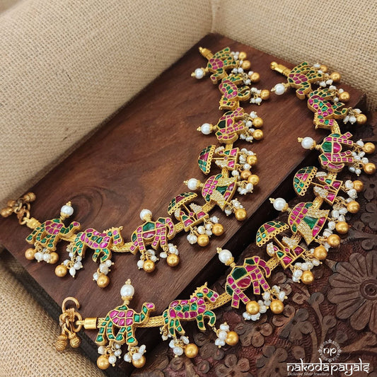 Horse Kundan Anklets (A5973)