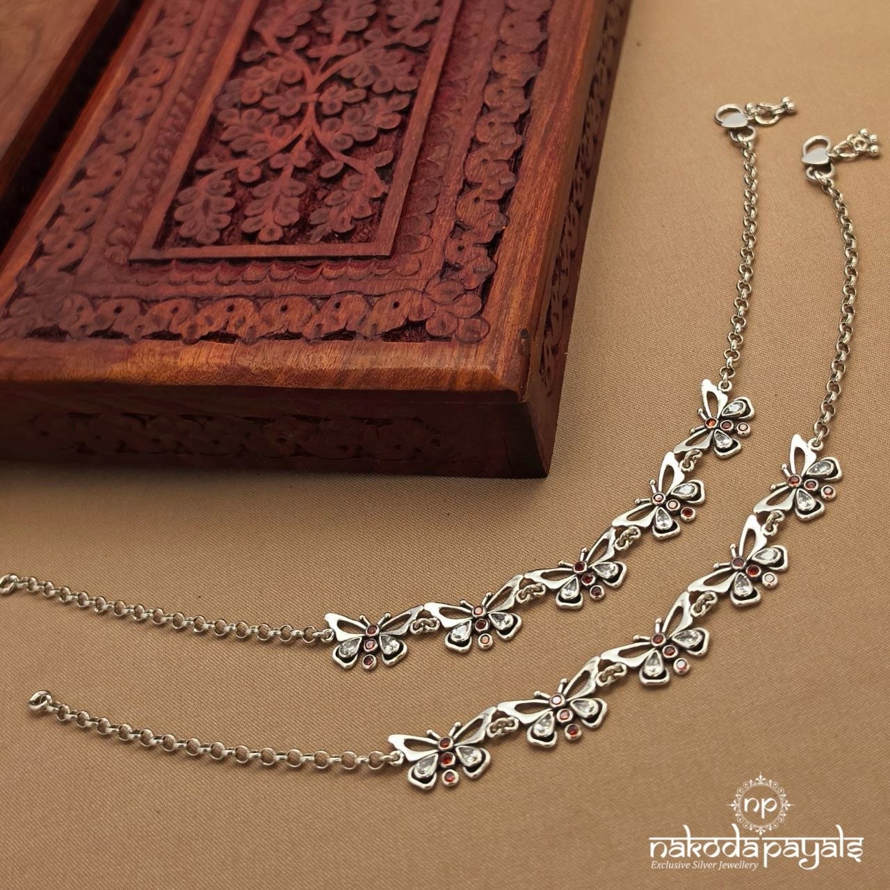 Amazing Orange Butterfly Anklet (A6929)