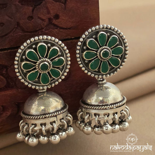 Oxidised Ball Green Jhumka (J1757)