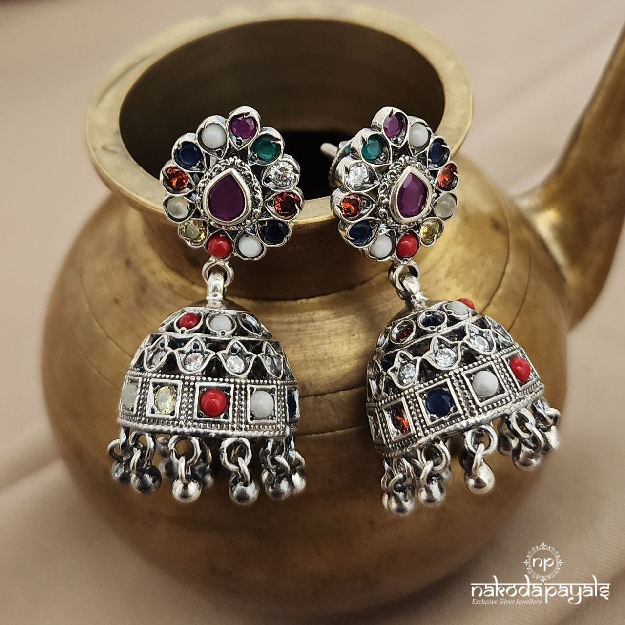 Fabulous Navaratna Jhumka (J1333)