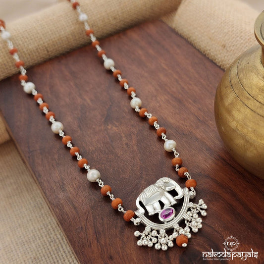 Coral Elephant Neckpiece (N10599)
