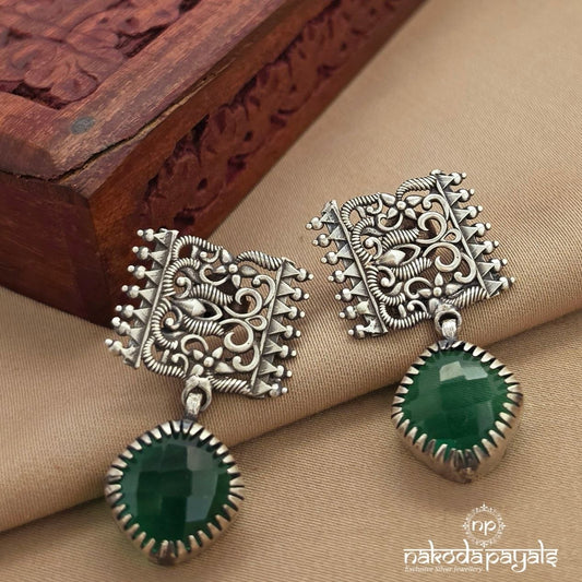 Tribal Green Drop Earrings (C3964)