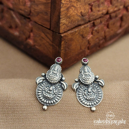 Leafy Pink Dot Studs (S3790)