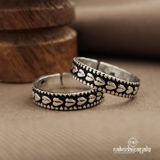 Heart Oxidised Toebands (T4734)