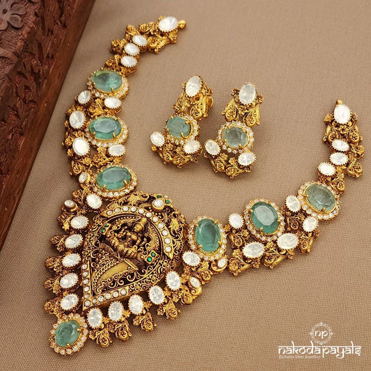 Maha Lakshmi Moissanite Neckpiece Set (Gn9690)