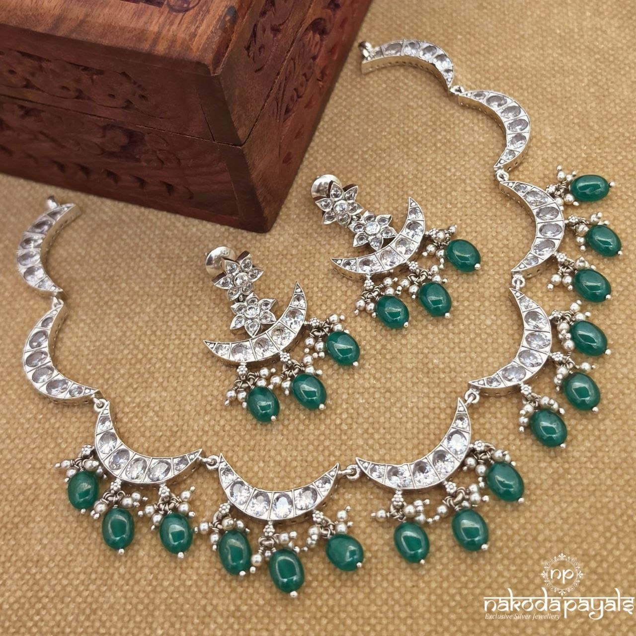 Pearl Drop Neckpiece With Earrings (N12014)
