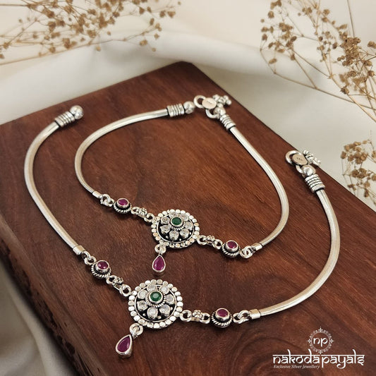 MultiColor Snake Chain Anklets Pairs (A5907)