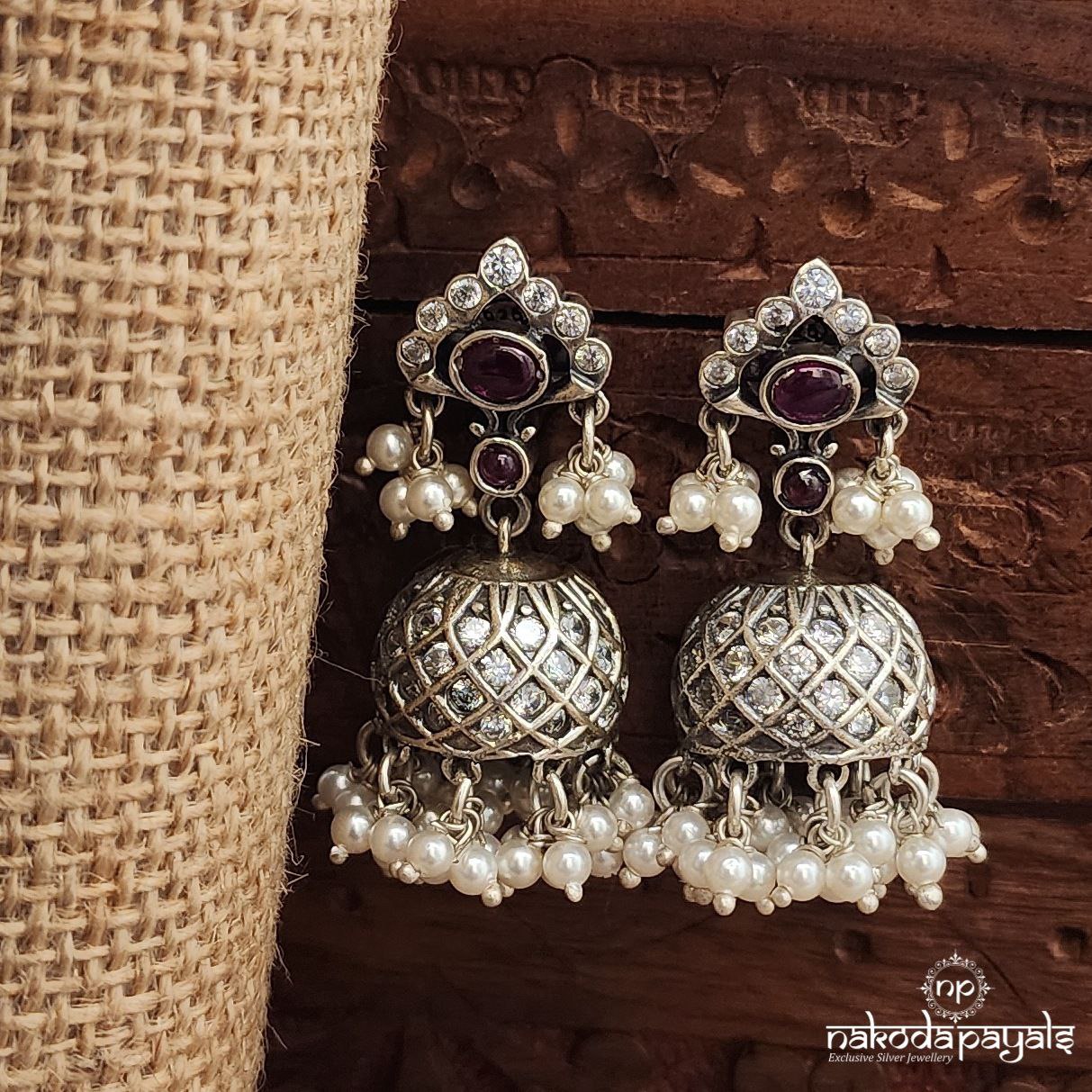 Pearled Drop White Jhumka (J1526)