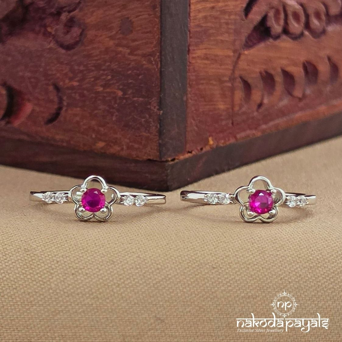 Pink Floral Toerings (T4972-74)