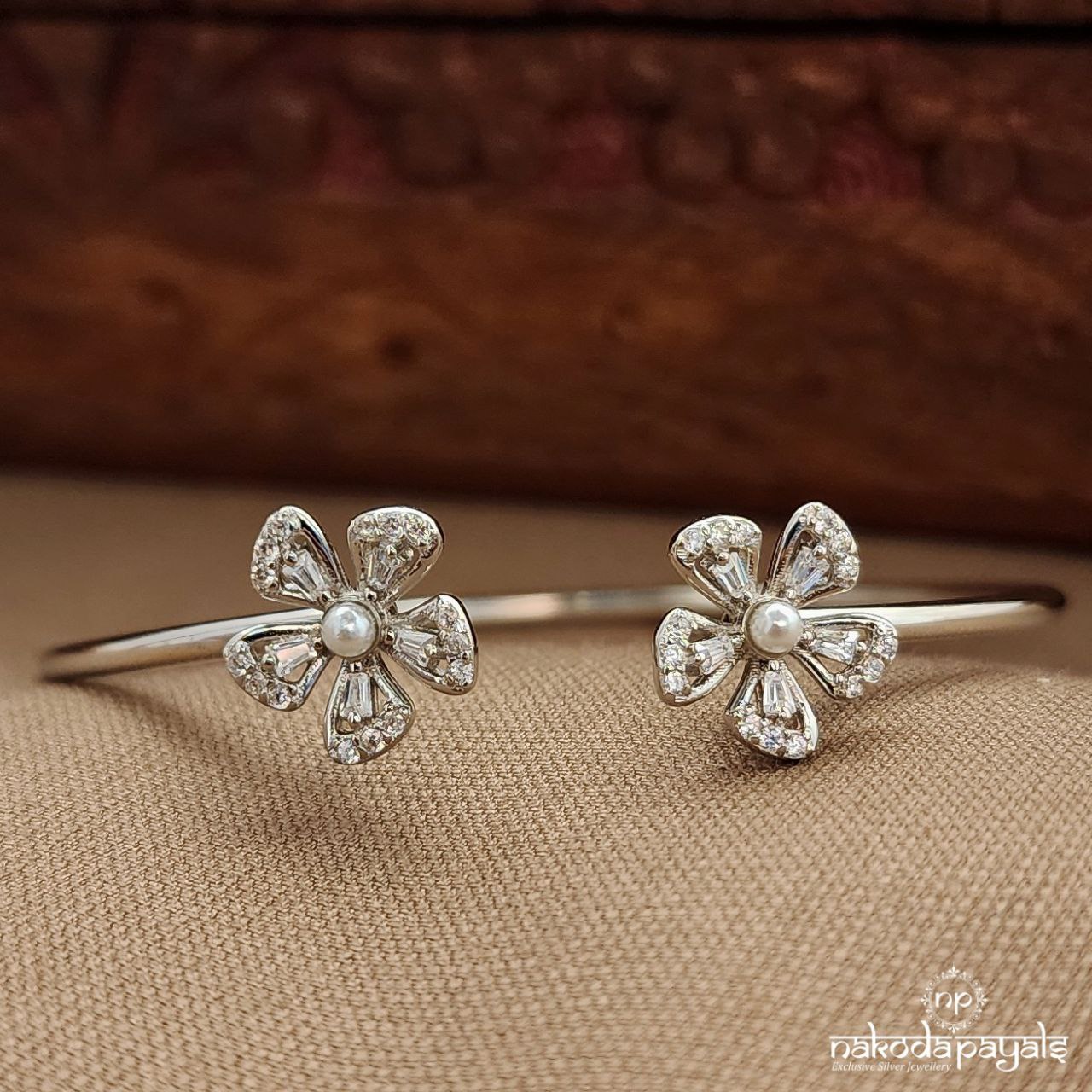 Floral CZ Adjustable Kada (St3862)