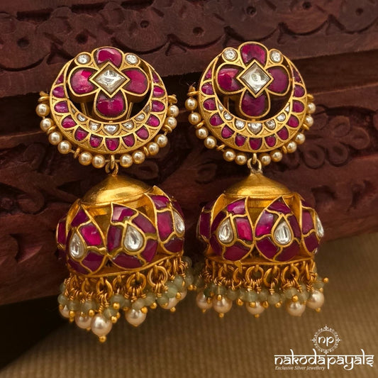 Half Moon Floral Mango Pearl Jhumka (Ge11046)