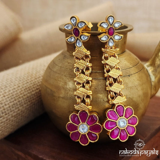 Floral Kundan Earrings (Ge8463)
