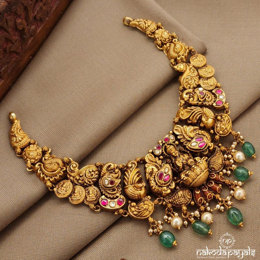 Green Drop Lakshmi Neckpiece (Gn9861)