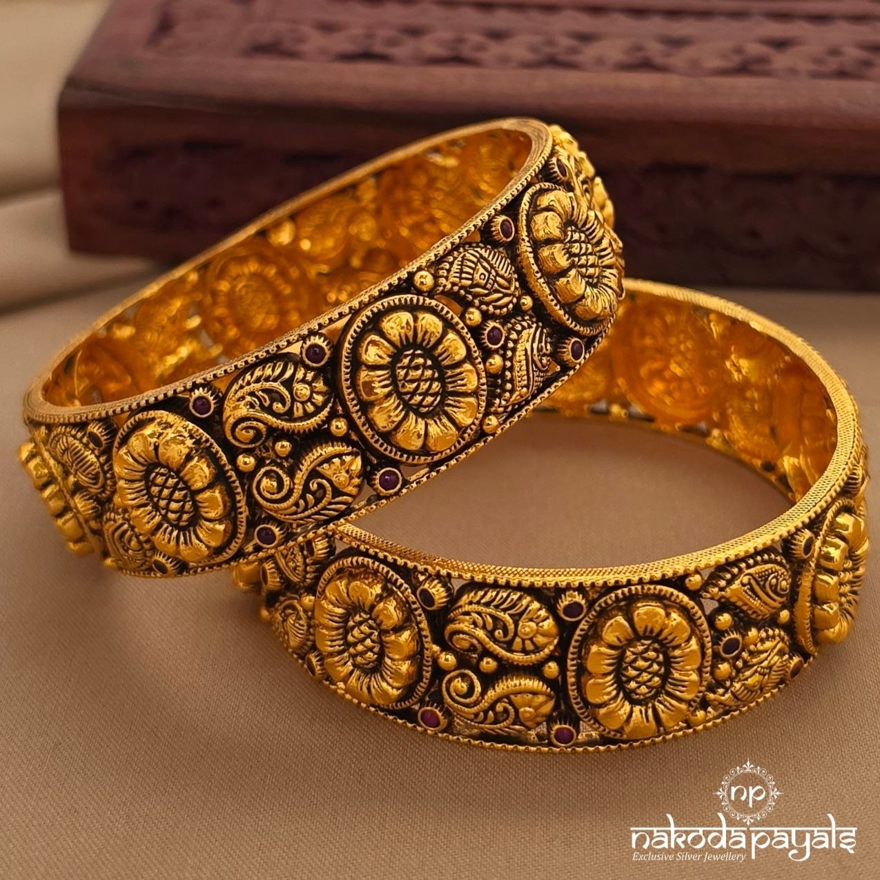 Floral Peacock  Bangles (2.6) (Gk3281)