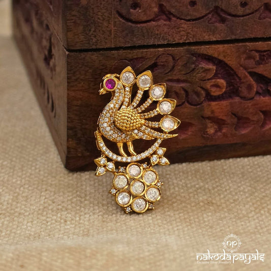 White Peacock Floral Pendant (Gp2666)