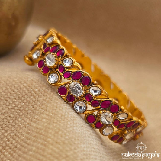 Elegant Pink Peacock Openable Kada (Gk3369)