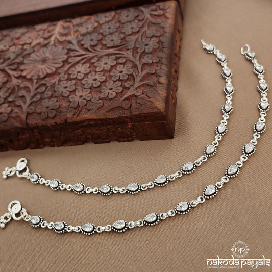 White Drop  Anklets (A6794)