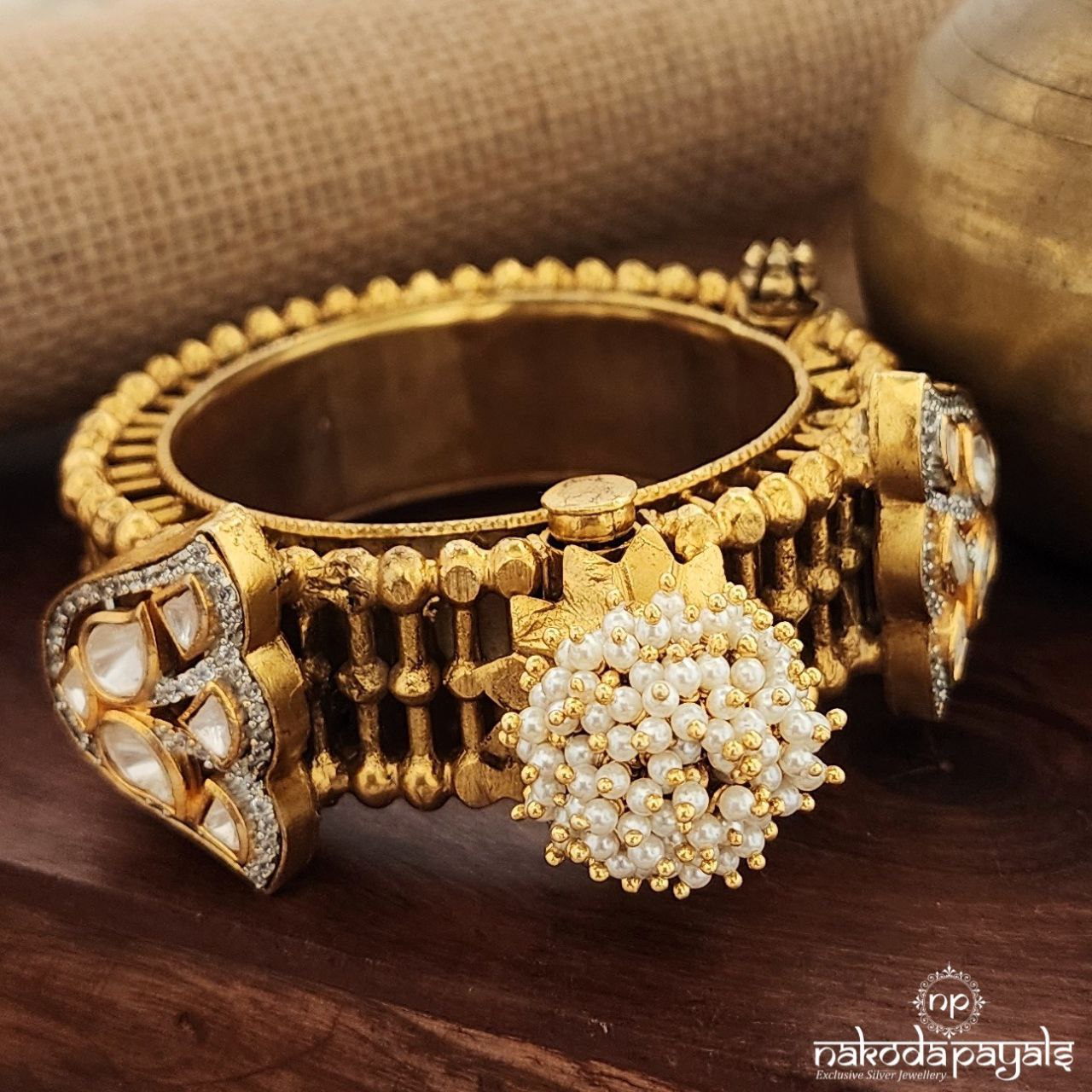 Moissanite CZ Screw Kada (Gk3012)