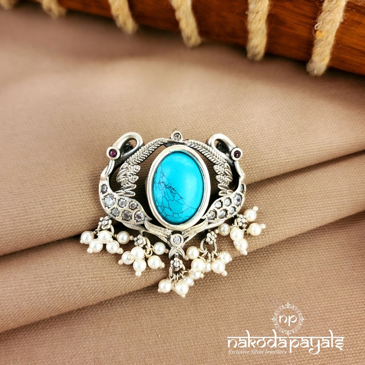 Turquoise Pearled Pendant (P2599)