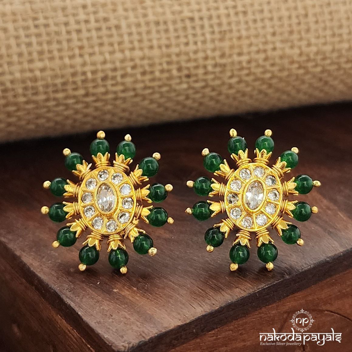 Green Coruscating Studs (Ge9945)